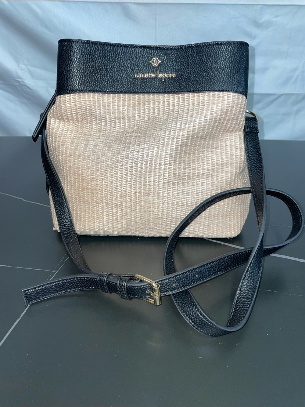 NANETTE LEPORE WOVEN STRAW CROSSBODY BAG FTL-09-002
